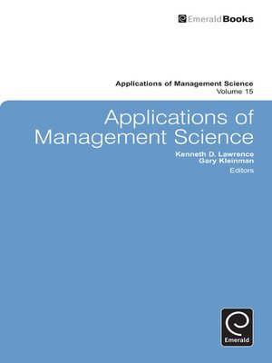 cover image of Applications of Management Science